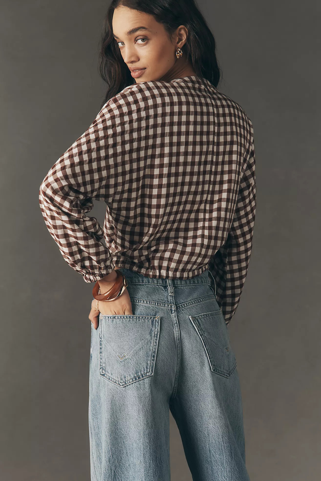 Cloth & Stone Cinched Waist V-Neck Top | Anthropologie (US)