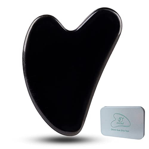 Ditind Gua Sha Facial Tools, Black Obsidian Gua Sha Massage Tool, Natural Jade Guasha Tool for Face and Body Skin Massage. Gua Sha Set for SPA Acupuncture Therapy, Trigger Point Treatment. | Amazon (US)