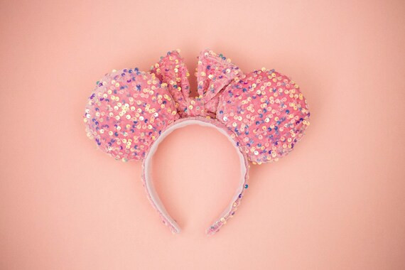 Bubblegum Pink Sequin Ears, Mickey Ears, Minnie Ears, Mouse Ears, Sequin Ears, Disney Ears | Etsy (US)