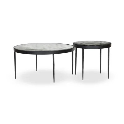 Yoko Nesting Table-Smoked Brown Cast Glass | Wayfair North America