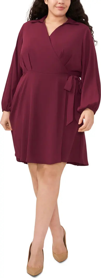 Long Sleeve Faux Wrap Shirtdress | Nordstrom