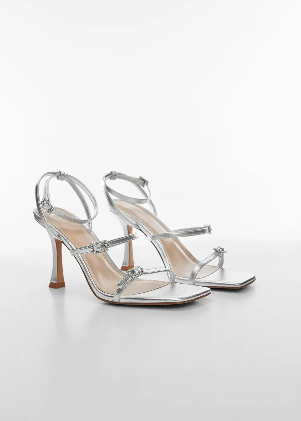 Metallic heel sandals | MANGO (US)
