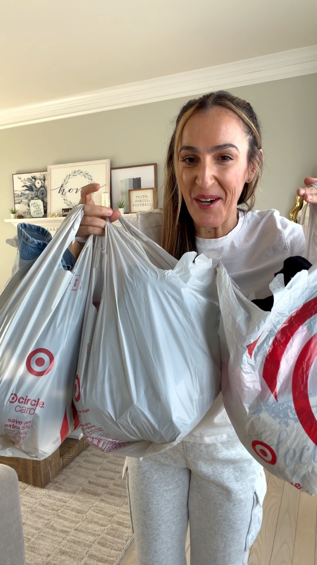 New arrival target haul:

Sizing:
Black top: med (tts)
70s flare: 8 (size up if in between if not true)

Grey tee: med (tts)
Straight leg: 8 (size up if in between if not true)

Pink weather: med (runs roomy)
Button fly jeans: 6 (size down if in between)

Denim jacket: med (tts)
Babydoll tee: med (runs small)
White pants: med (go down if in between)

Bridgerton sweatshirt: med (tts)
Navy pants: med (go down if in between)

White tee: med (tts)
Rhinestone shorts: 8 (runs roomy)


#LTKOver40 #LTKootd #LTKmomlife