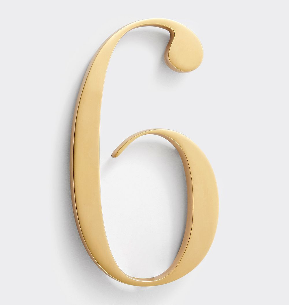 6"" Traditional Address Number - No6No9 - Aged Brass | Rejuvenation