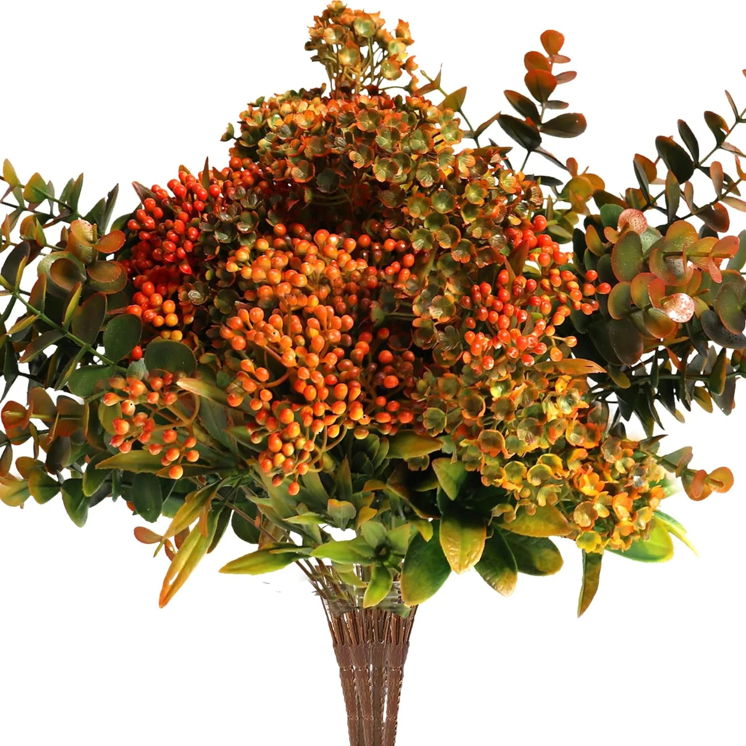 Artificial Fall Flowers Mums Outdoor - 6 Bundles Fake Plants No Fade Faux Plastic Greenery Shrubs... | Walmart (US)