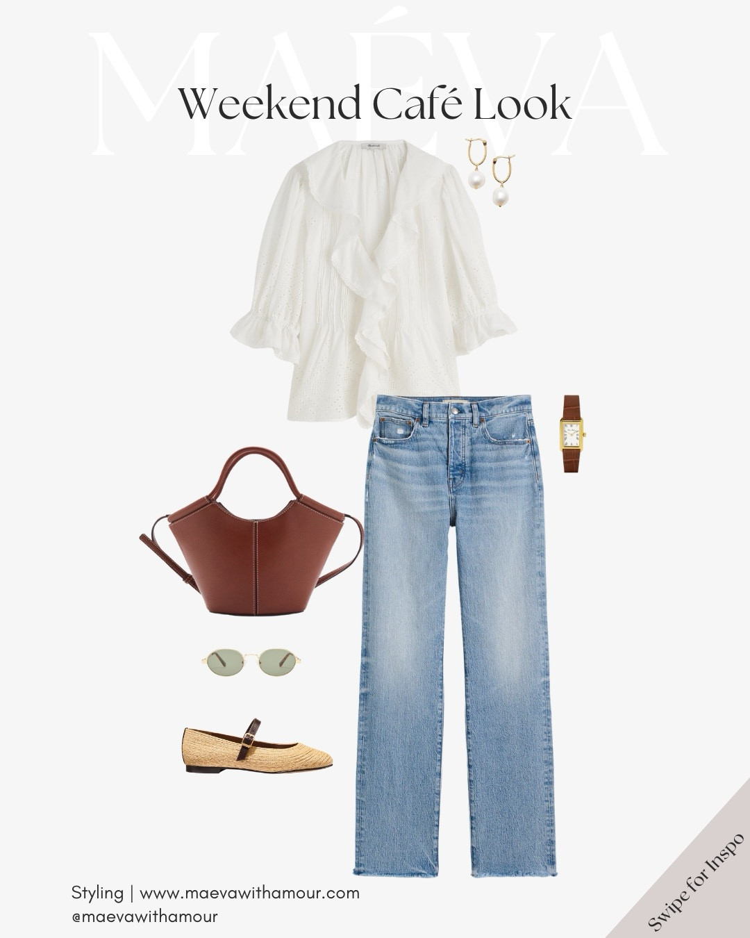 The kind of spring outfit I reach for again and again 🤍 A romantic white blouse, light-wash denim, and raffia shoes - simple pieces with thoughtful details ✨ This look is perfect for slow mornings, coffee runs, or an easy weekend look that still feels styled! 

❤️ Adore this look? Comment SHOP to receive a DM with the link or head to the link in bio to shop the looks & more!

👉 Save & Follow to discover French-inspired style and wardrobe tips, designed to elevate your everyday fashion!

With Amour, M.

#frenchstyle #neutralstyle #springfashion #capsulewardrobe #chicandminimal #everydaystyle #styleinspo #ootd #parisianstyle 

#LTKShoeCrush #LTKStyleTip #LTKTravel
