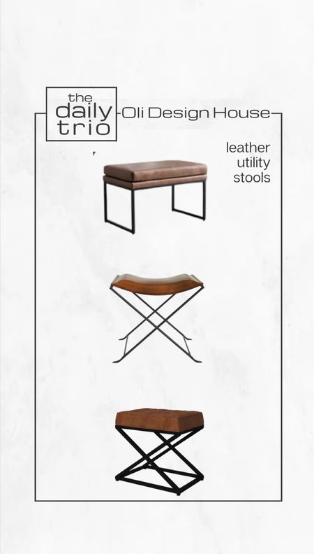 The daily trio…

Leather utility stools!

Leather utility stools are the perfect functional home decor item that are useful in any area of the home. As a stool/bench at the bottom of a bed, tucked under an entryway console table to use as a seat when putting on shoes, or a foot rest when watching your favourite show! 

Leather furniture, home decor, foot stool, leather ottoman, end of bed bench, leather stool

#competition 

#LTKhome #LTKFind #LTKstyletip