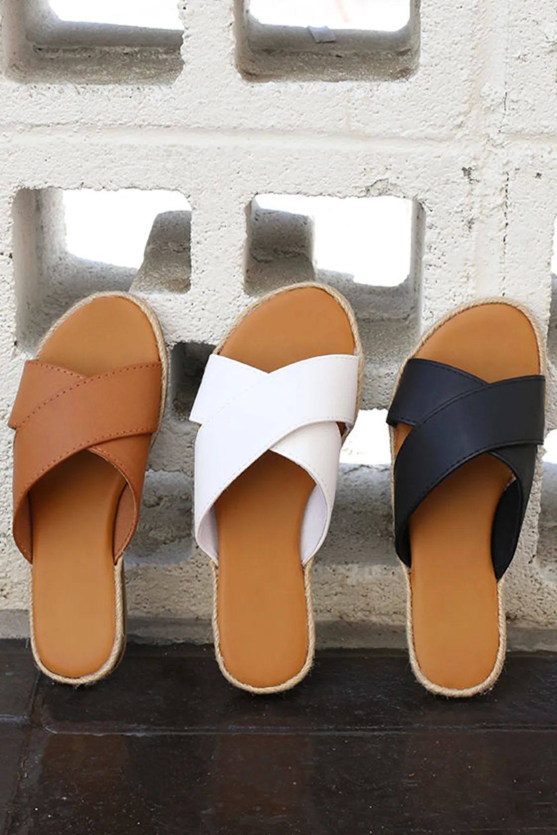 Koren Tan Espadrille Slide Sandals | Lulus
