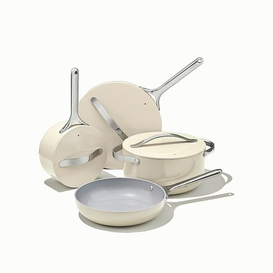 Caraway Non-Toxic Ceramic Caraway Non-Stick Cookware, Set of 4, Cream | West Elm (US)
