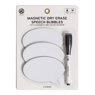 U Brands 4pc Magnetic Dry Erase Speech Bubbles with Marker | Target