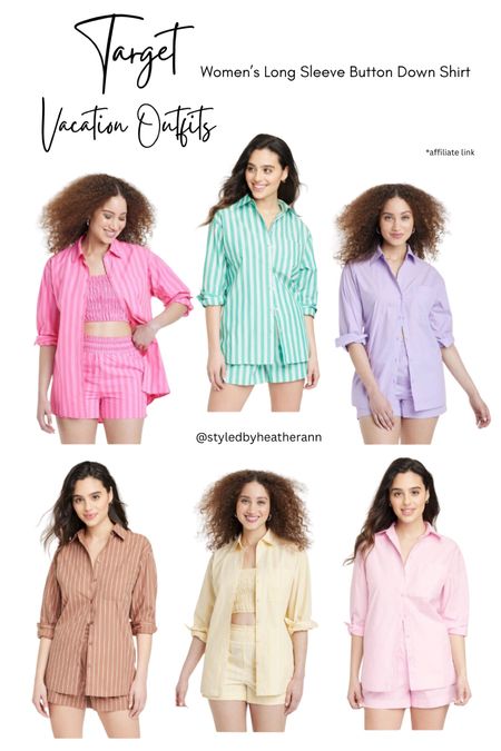 Target vacation outfits - Women's Long Sleeve Button Down Shirt

#LTKSeasonal #LTKSpringSale #LTKstyletip