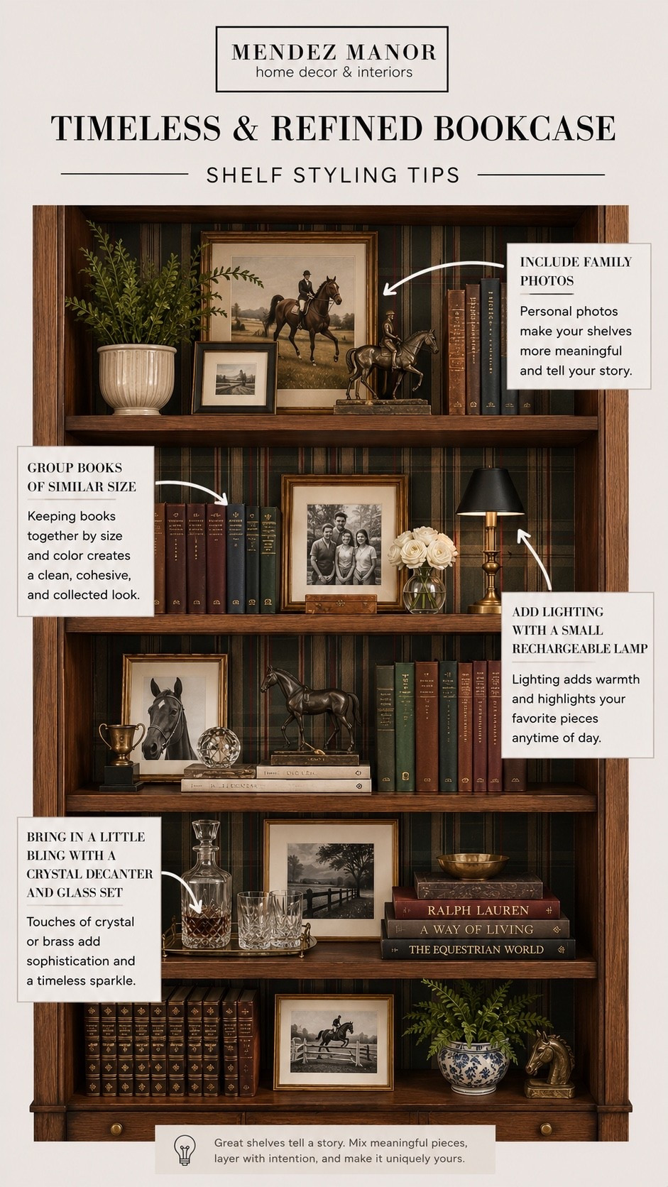 Shelf styling decor inspired by Ralph Lauren and timeless tradition. 🙌🏻 We love these classic book collections, beautiful photo frames, layered artwork, and classic home accessories.

#LTKHome #LTKOver40