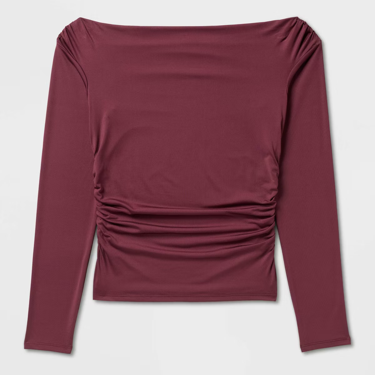 Women's Long Sleeve Synthetic Off the Shoulder Party Top - Wild Fable™ Burgundy XXS | Target
