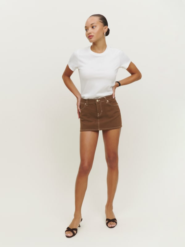 Cowboy Denim Micro Mini Skirt | Reformation (Global)