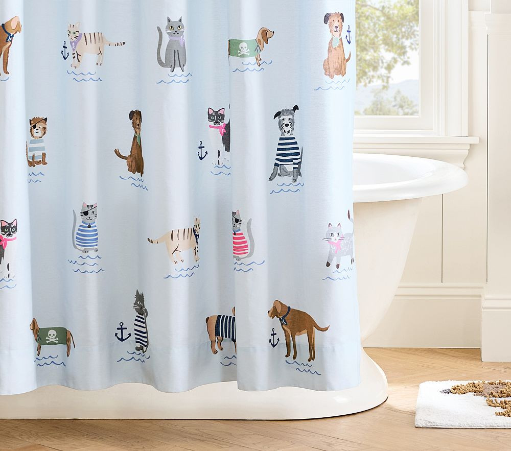 Salty Dog & Cat Shower Curtain | Pottery Barn Kids