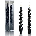 Black Candle Halloween Taper Candles - Gedengni 2pcs Twist Candlesticks for Halloween Dinner Deco... | Amazon (US)