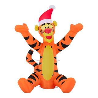 3.5 ft Tigger in Santa Hat Holiday Inflatable | The Home Depot