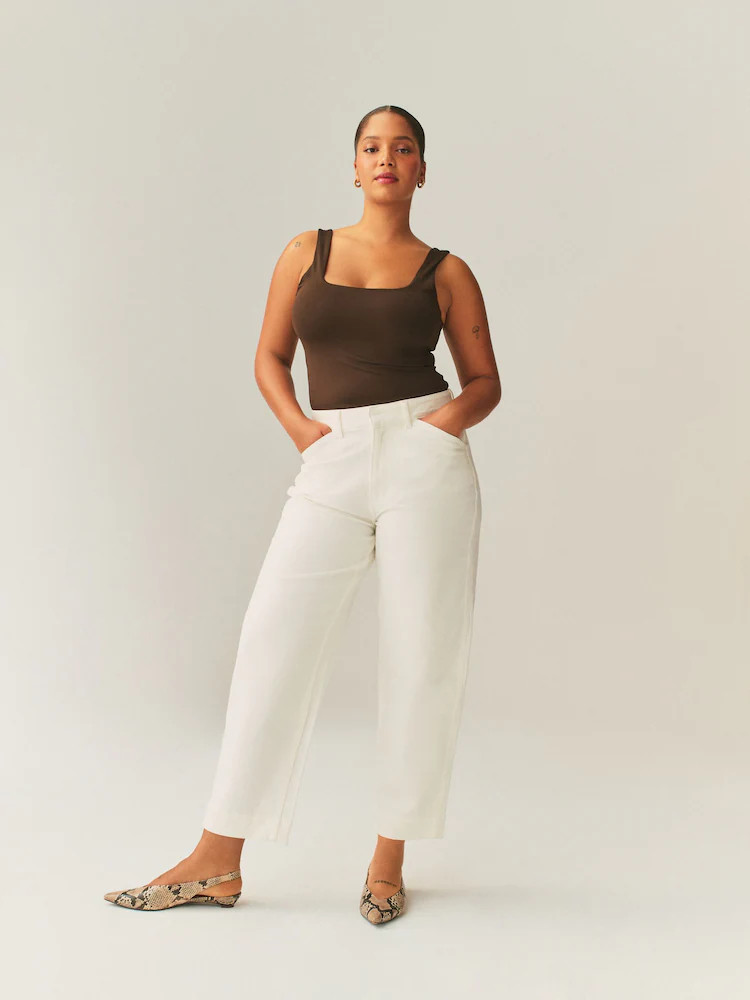 Buy Ecru Hourglass Wide Leg Barrel Denim Jeans from Next Ireland | Next EU