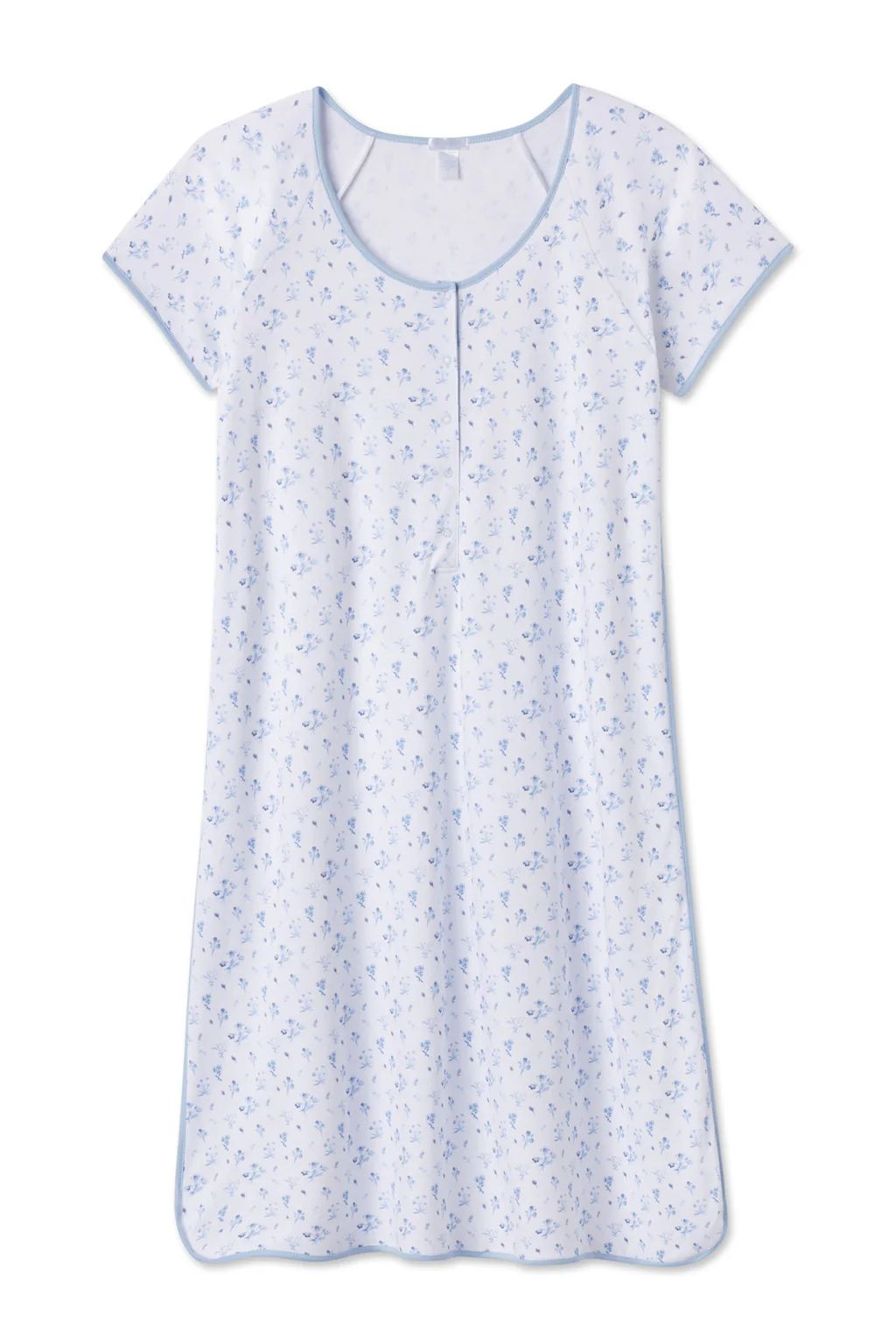 Pima Maternity Nightgown in French Blue Floral | Lake Pajamas