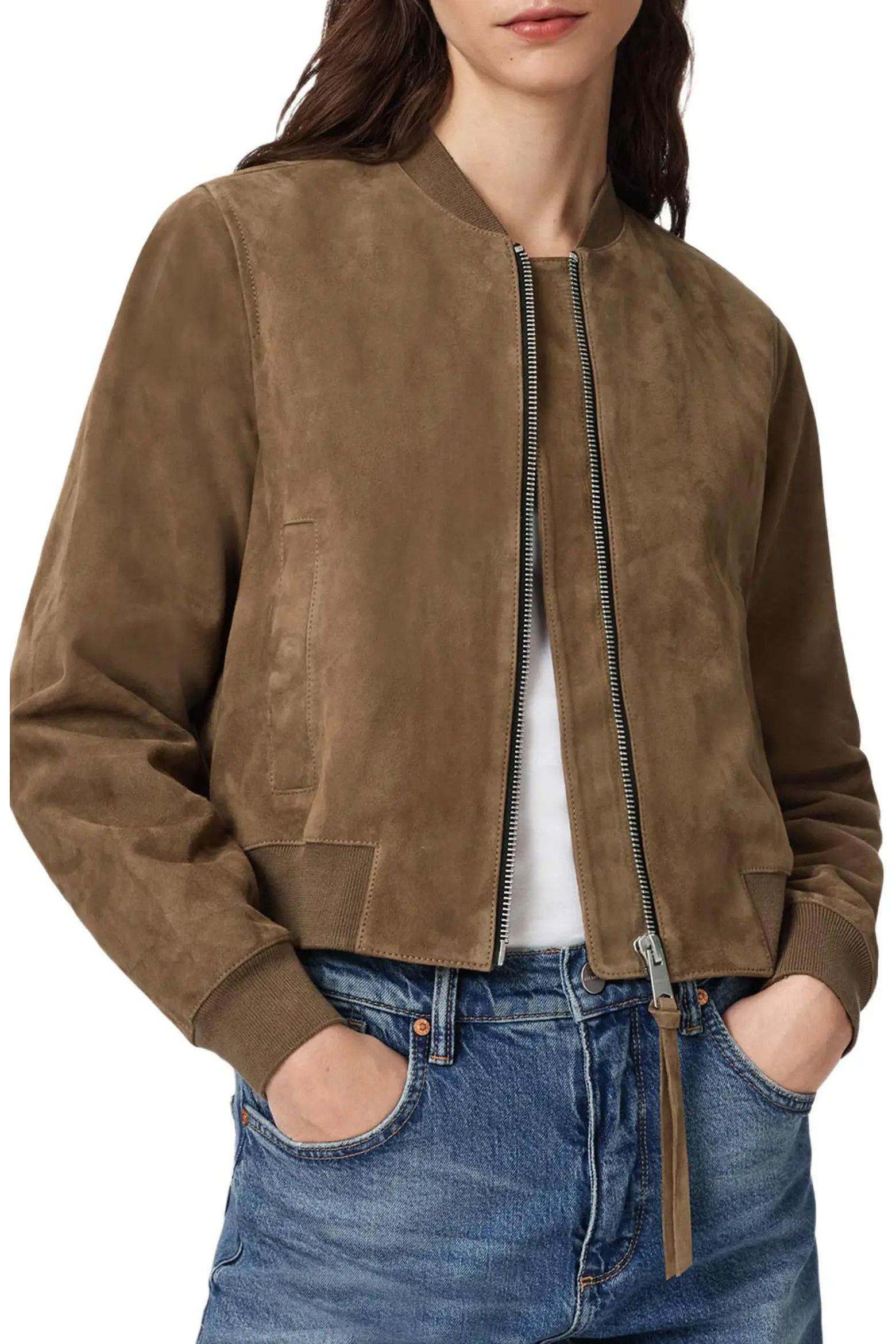 Orten Suede Bomber Jacket (Women) | Nordstrom | Nordstrom