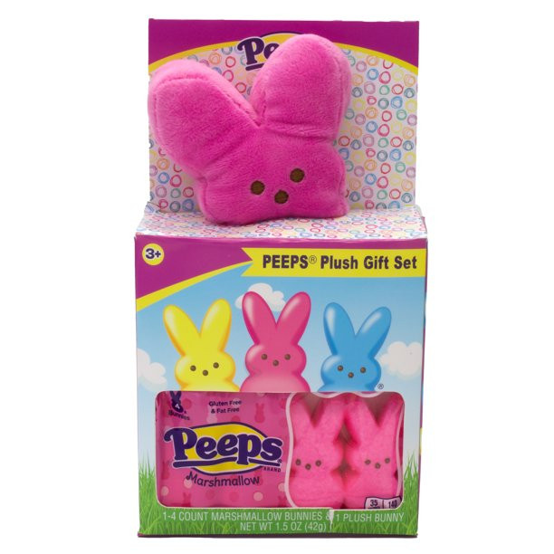 Peeps Easter Plush Bunny with 4 Pack Marshmallow Bunny Candy, 1.5oz | Walmart (US)