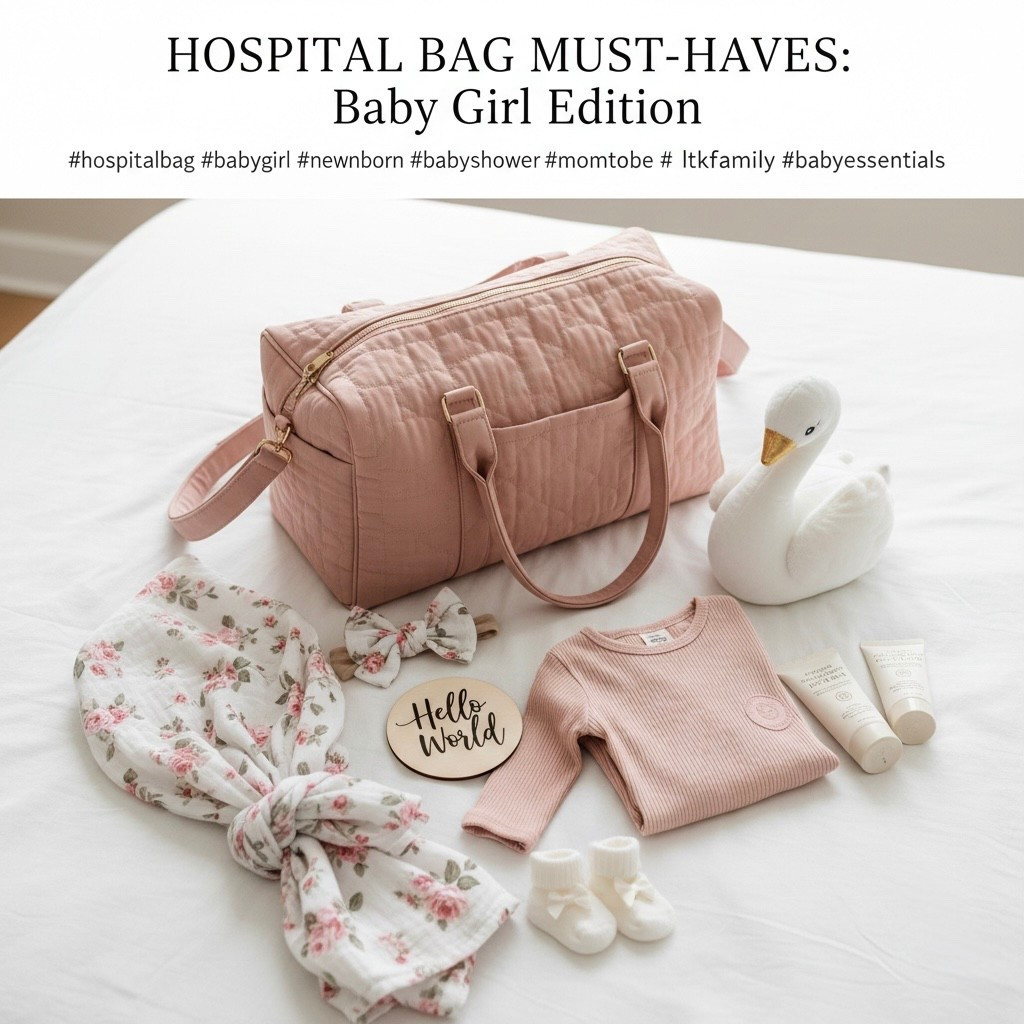 🏥 The "Baby Girl Hospital Bag"
Ultimate Baby Girl Hospital Bag Checklist 🎀 | Newborn Essentials & Announcement Outfits

Prepping for your little one's arrival? ✨ I’ve curated the dreamiest baby girl hospital bag essentials to take the guesswork out of your third-trimester prep! This list features everything you need for those precious first moments, from the perfect "Hello World" announcement outfit to functional newborn must-haves.
Whether you’re looking for a soft organic cotton romper for the trip home or a matching floral swaddle and bow set for hospital photos, these finds are the perfect blend of style and comfort. 🧸🌸 This collection also includes my favorite hospital bag organizers, plush toys, and gentle organic skincare for baby’s first bath.
Perfect for your baby registry or as a thoughtful baby shower gift for an expectant mama! 🎁
What’s Linked:
• Newborn Fashion: Pointelle knits, ribbed rompers, and stay-on booties.
• Photo Props: Wooden name signs and matching headband sets.
• Travel Essentials: Aesthetic weekender bags and muslin swaddle blankets.

#hospitalbag #babygirl #newbornessentials #hospitalbagchecklist #babyannouncement #thirdtrimester #babyregistry #laboranddelivery #babygirlstyle #infantfashion #ltkfamily #ltkumbaby #newmom #babyfinds #nurserydecor

#LTKKids #LTKBump #LTKBaby