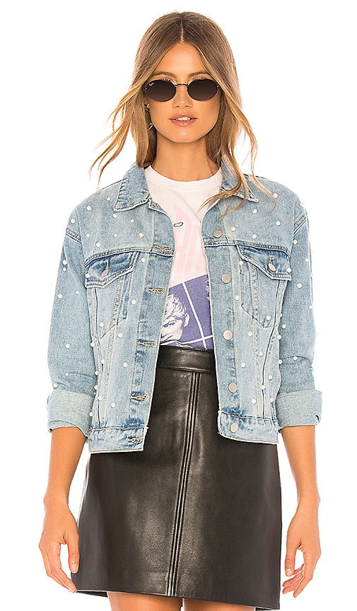 superdown Pearl Denim Jacket in Blue. - size S | Revolve Clothing (Global)