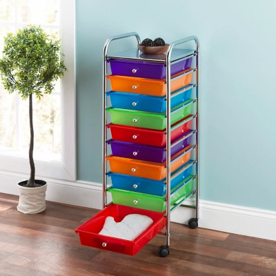 HDS Trading 10 Drawer Rolling Cart, Multi | Ashley Homestore