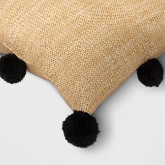 Hermosa Poms Outdoor Throw Pillow Light Brown - Opalhouse™ | Target