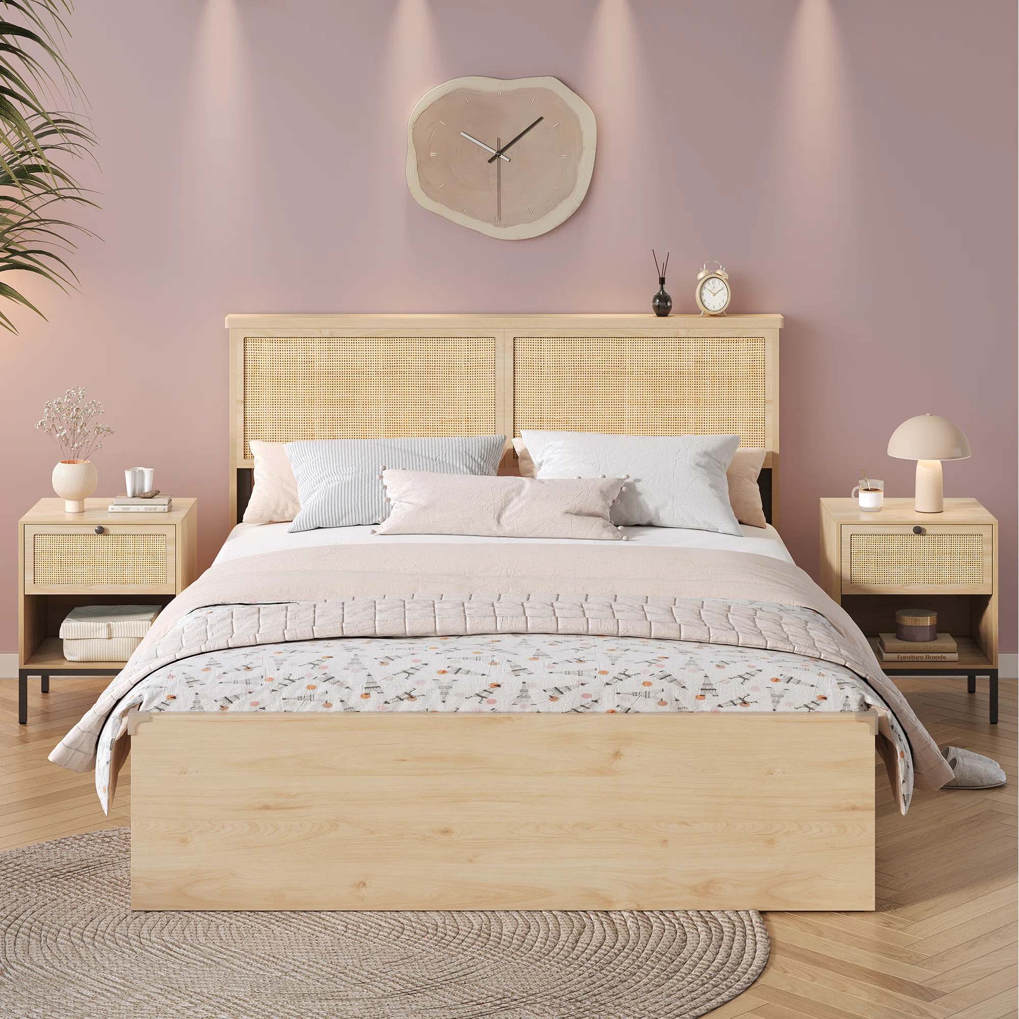 Boho Natural Rattan Storage Bed | Wayfair North America