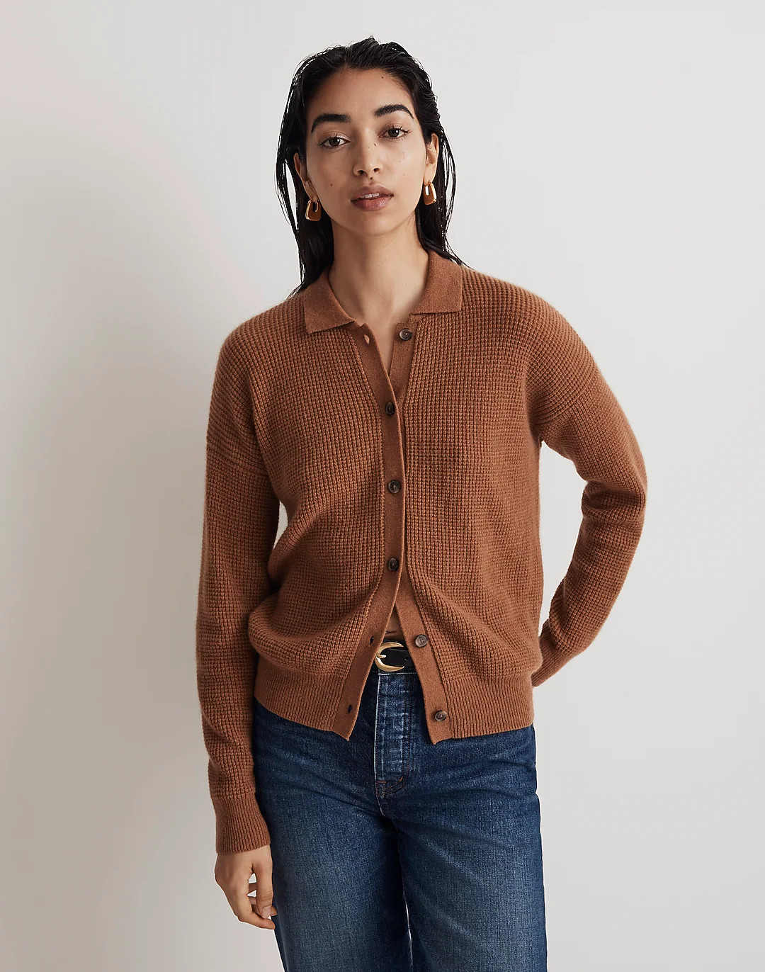 Waffle-Stitch (Re)sponsible Cashmere Cardigan Sweater | Madewell