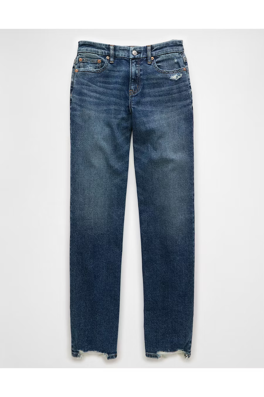 AE Stretch Curvy High-Waisted Straight Jean Women's Blue Lion 20 Regular | American Eagle Outfitters (US & CA)