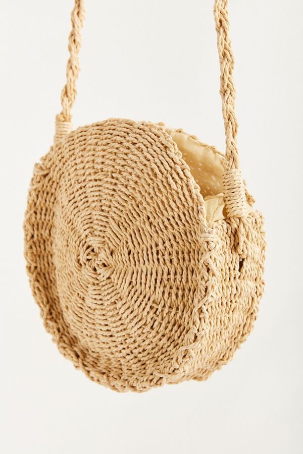 Small Circle Straw Round Crossbody Bag | Urban Outfitters (US and RoW)