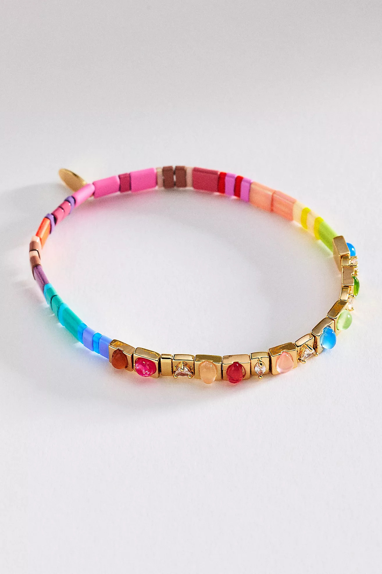 Colorful Beaded Chicklet Stretch Bracelet | Anthropologie (US)