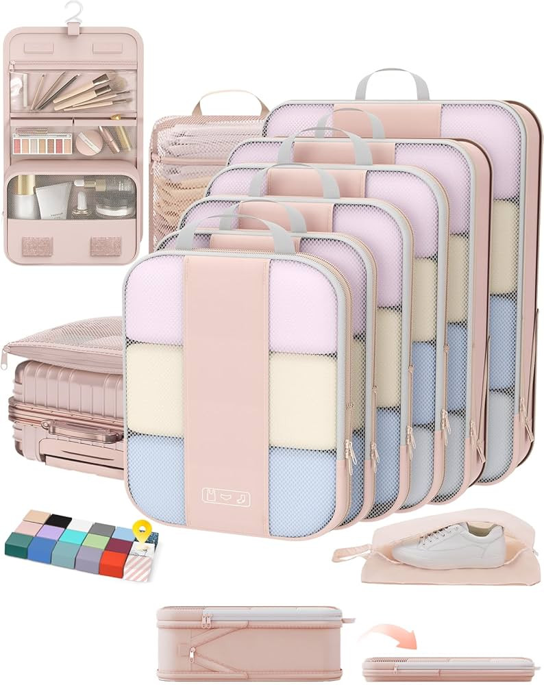 10 Set Compression Packing Cubes for Travel Women Mom,OlarHike Luggage Clothes Storage Gifts for ... | Amazon (US)