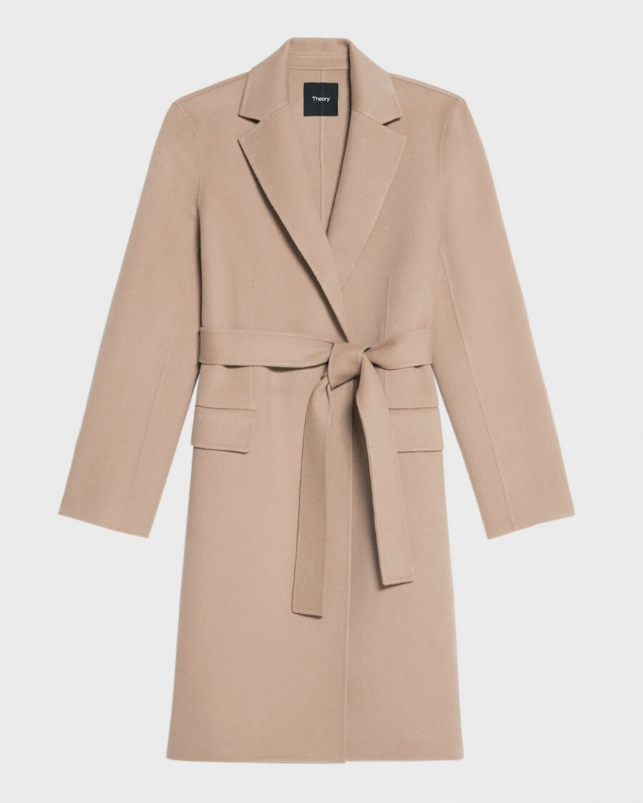Wrap Coat in Double-Face Wool-Cashmere | Theory