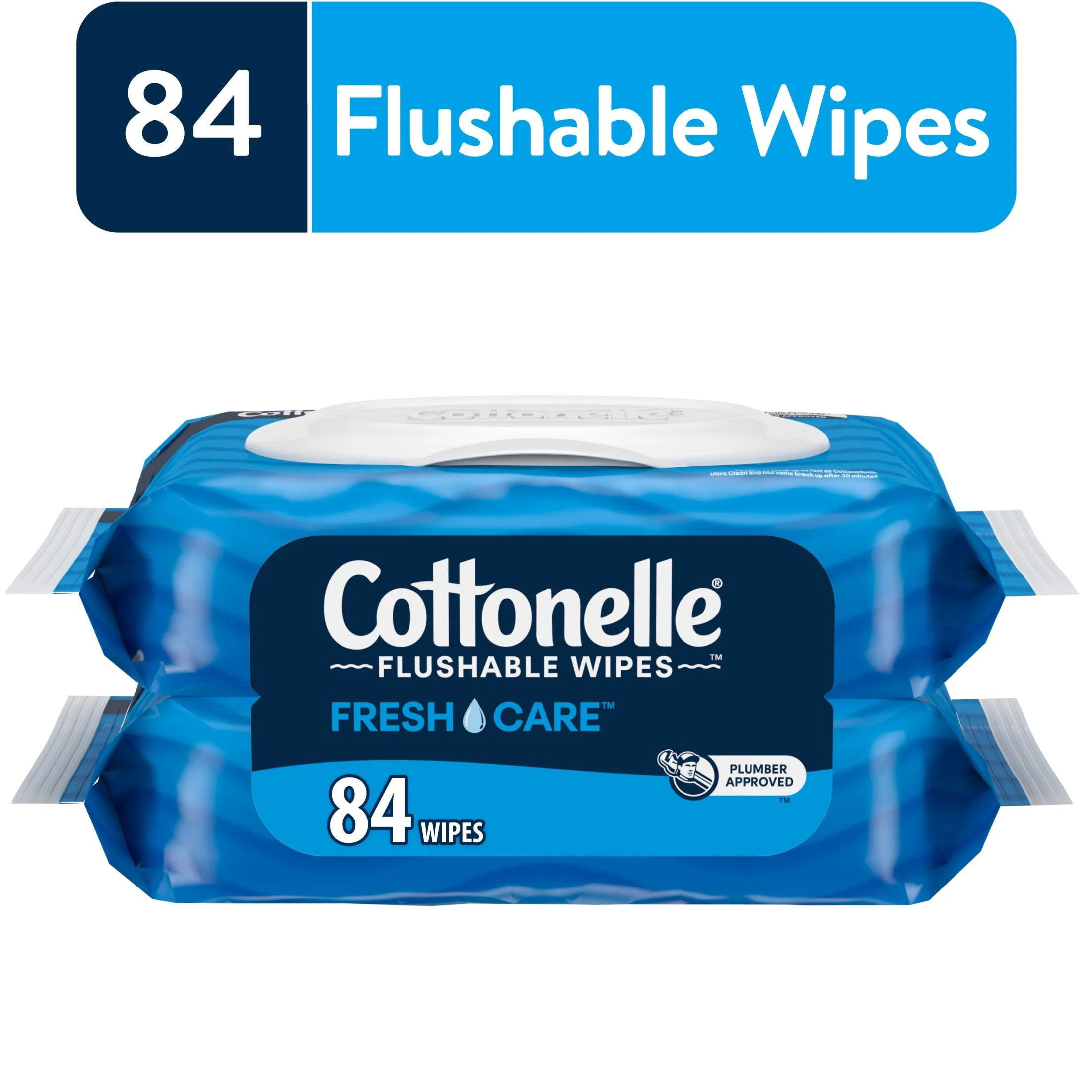 Cottonelle Fresh Care Flushable Wipes, 2 Flip-Top Packs | Walmart (US)