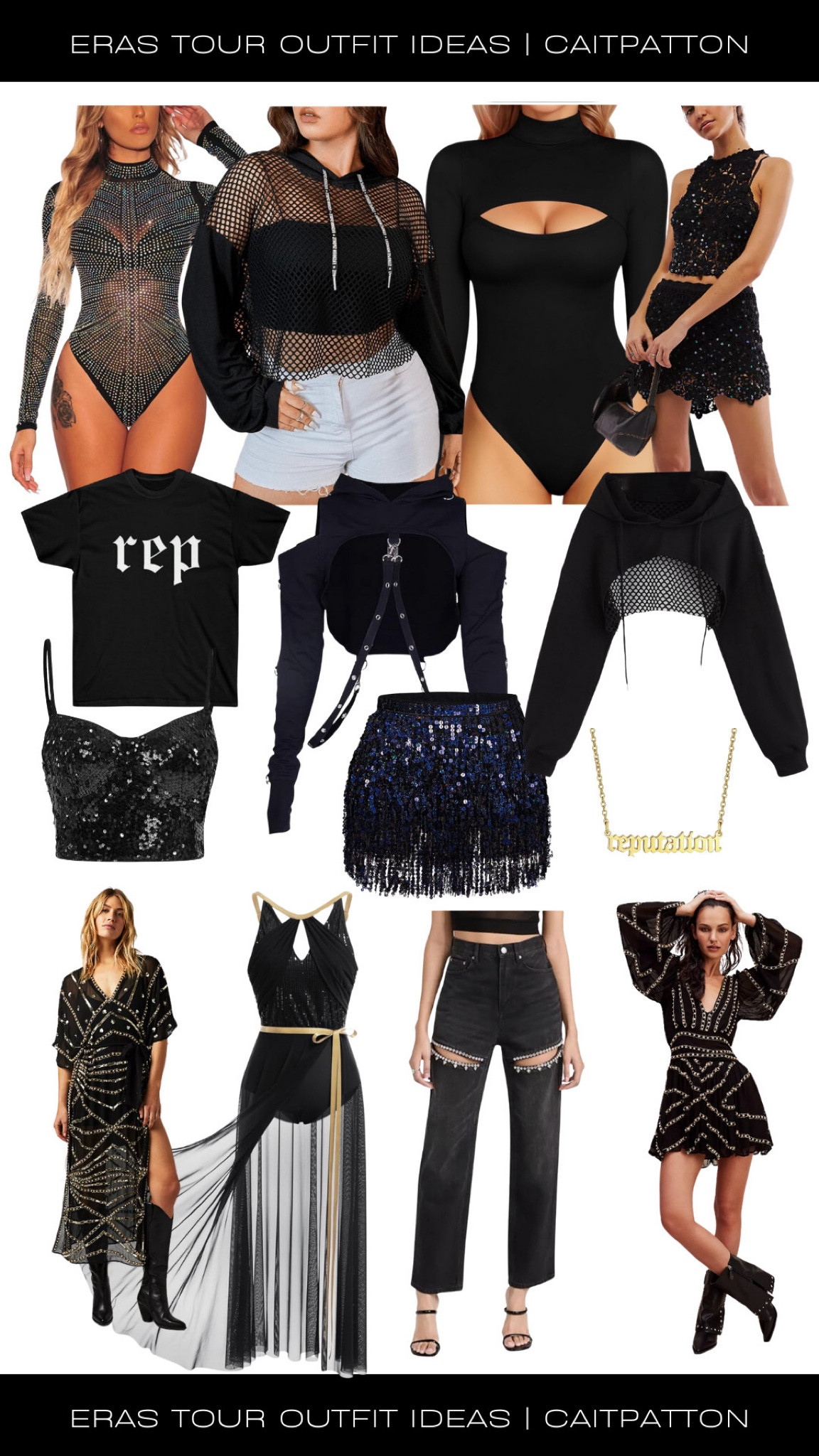 reputation music video inspired outfits and rep tour inspired outfits! Look what you made me do outfit; end game outfit; I did something bad outfit, dress outfit, rep tour outfit, Taylor swift Super Bowl jeans, cutout jeans, Taylor swift cutout jeans, reputation tee, reputation necklace, embellished dress, rhinestone bodysuit, Reputation outfits, reputation outfit, reputation outfit ideas, reputation outfit inspo, rep outfit, rep inspo, rep outfits, rep eras tour outfit, reputation eras tour outfit, Taylor swift eras tour outfit, Taylor swift outfit, eras tour outfit idea, eras tour outfits, reputation era, reputation Taylor's version 

#LTKStyleTip #LTKFindsUnder100 #LTKFindsUnder50
