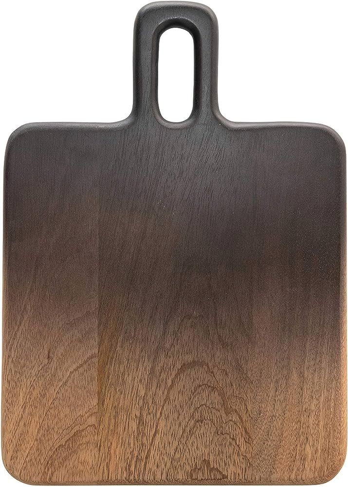 Bloomingville Mango Wood Ombre Cheese Board with Handle, Black and Natural | Amazon (US)
