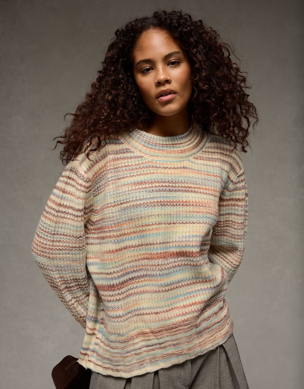 AE Oversized Faux Mohair Wide Cuff Sweater | American Eagle Outfitters (US & CA)