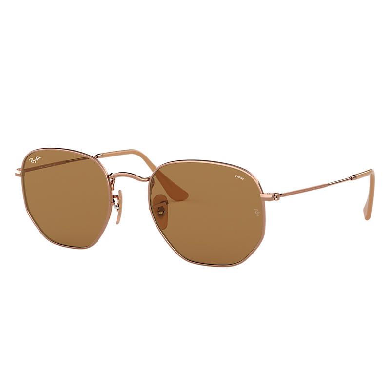 Ray-Ban Hexagonal Washed Evolve Bronze-Copper, Brown Lenses - RB3548N | Ray-Ban (US)