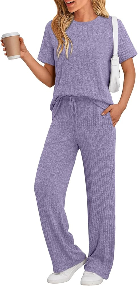 LILLUSORY Lounge Sets for Women 2 Piece Matching Summer Travel Outfits Spring Sets Cute Casual Pa... | Amazon (US)