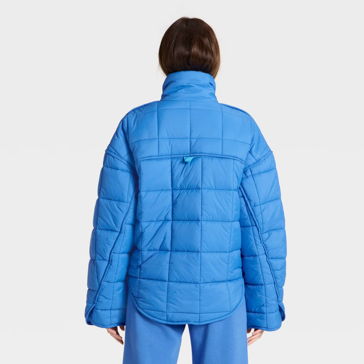 Women's Oversized Quilted Puffer Jacket - JoyLab™ Vibrant Blue M | Target