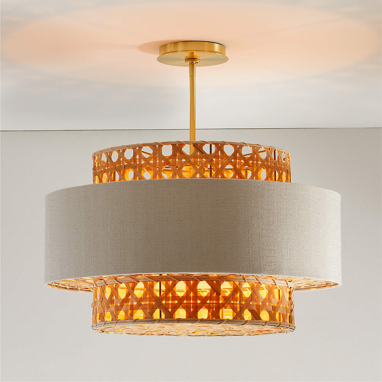 Reese Cane 21.5" Nursery Chandelier/Kids Ceiling Light + Reviews | Crate & Kids | Crate & Barrel