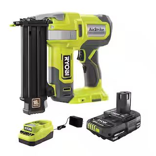 RYOBI ONE+ 18V 18-Gauge Cordless AirStrike Brad Nailer with 1.5 Ah Battery and Charger P321KN - T... | The Home Depot