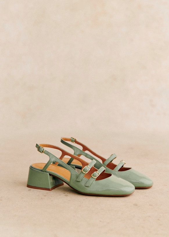 Paula Babies - Sage Varnish - Bovine leather - Sézane | Sezane Paris - US