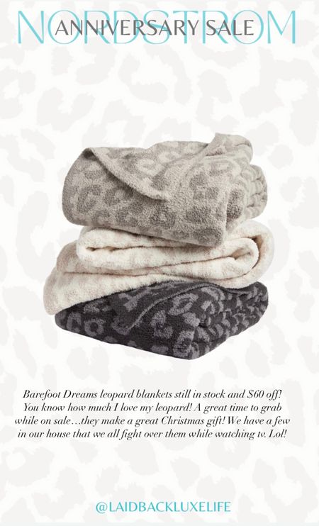 My favorite Barefoot Dreams leopard blanket is still in stock in the NSALE! We love these cozy blankets in our house! Makes a great gift too!

Follow me for more fashion finds, beauty faves, and lifestyle, home decor, sales and more! So glad you’re here!! XO, Karma

NSALE, Nordstrom Anniversary Sale 2023, NSALE 2023, 2023, NSALE picks, NSALE find, NSALE home, best of NSALE

#LTKsalealert #LTKxNSale #LTKhome