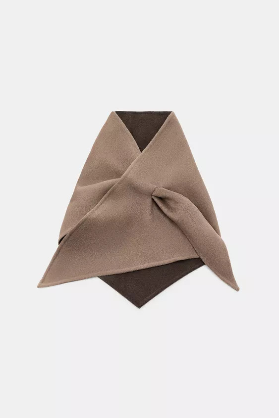 REVERSIBLE TRIANGULAR WOOL BANDANA | Zara US