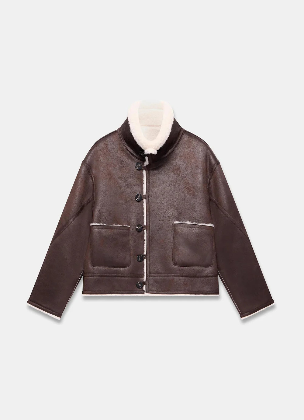 Brown Reversible Aviator Jacket | Mint Velvet