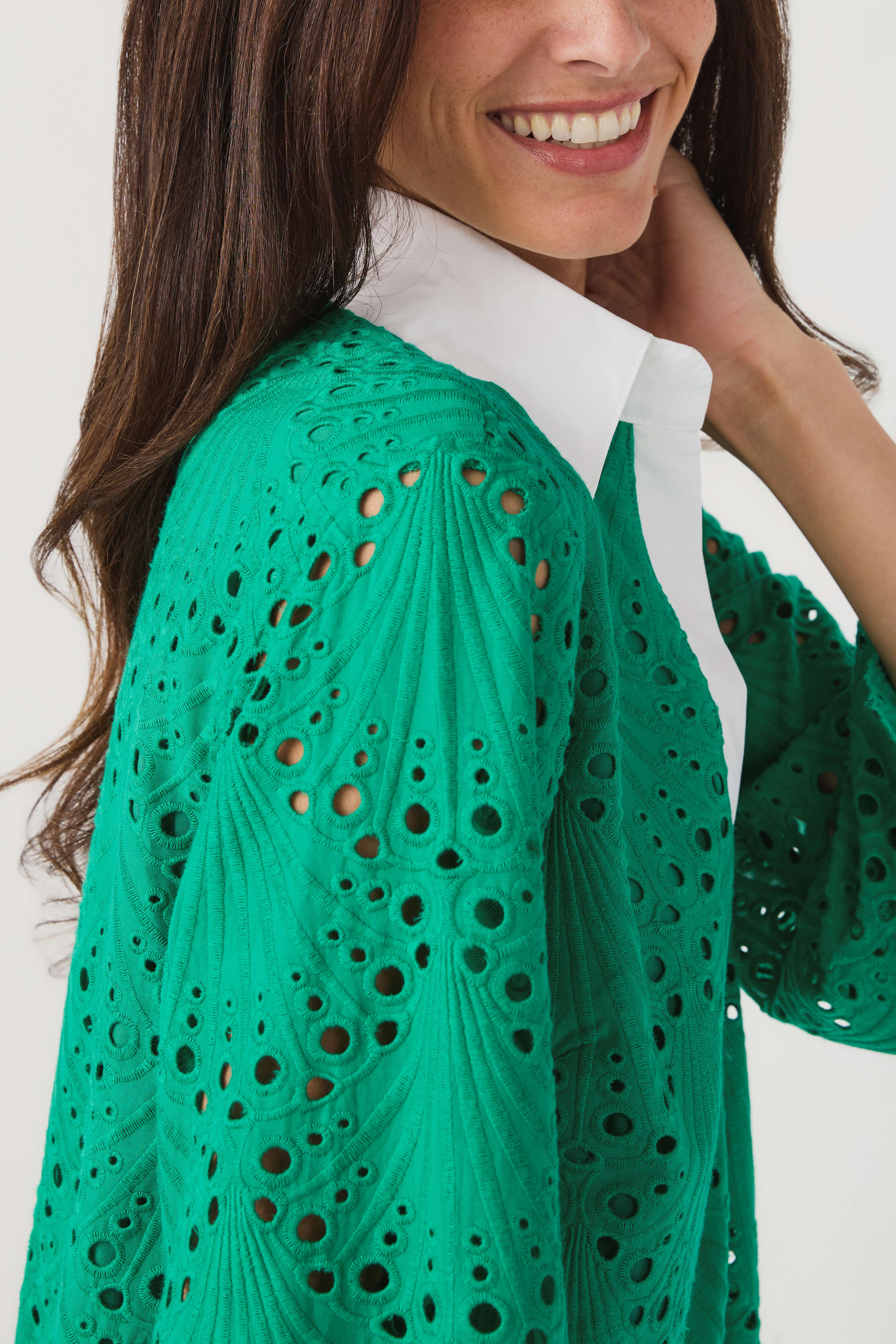 Lalavon Eyelet Shirt Dress | Social Threads